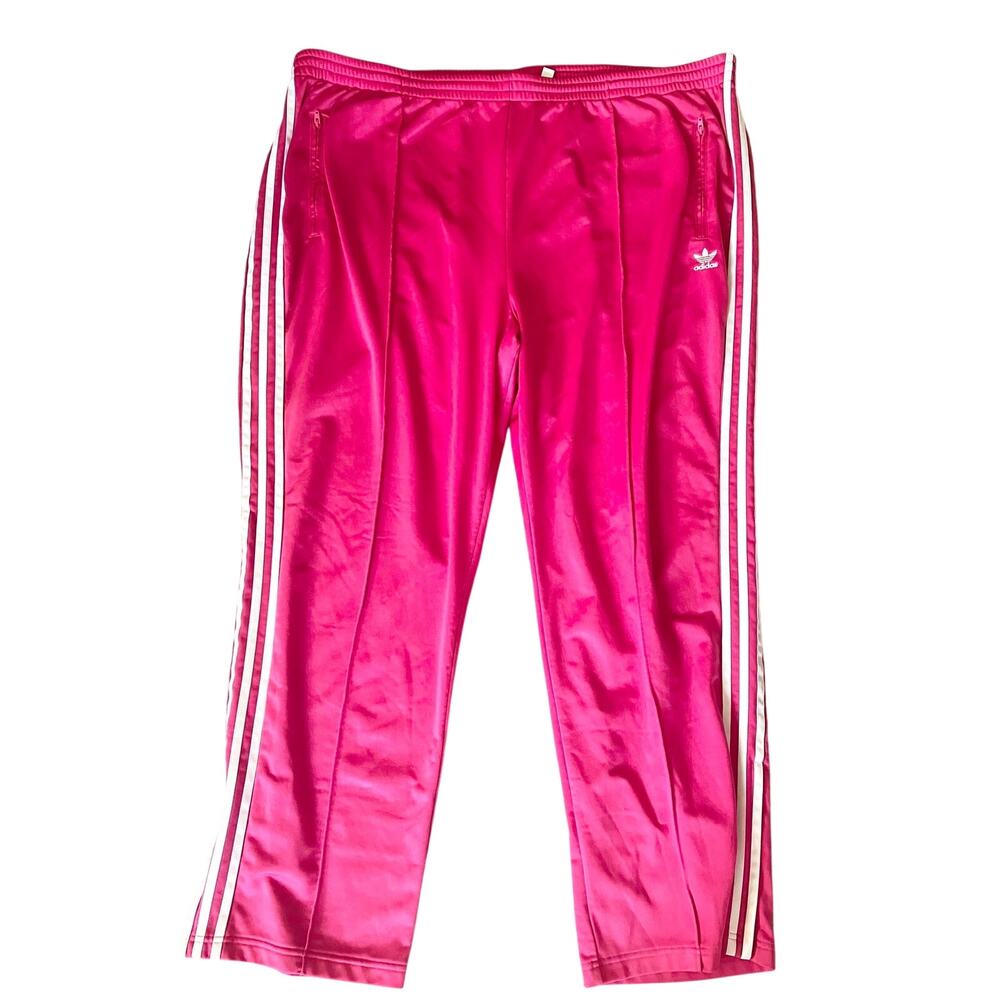 Adidas Bright Pink Plus Stripe Track Pants 4X
